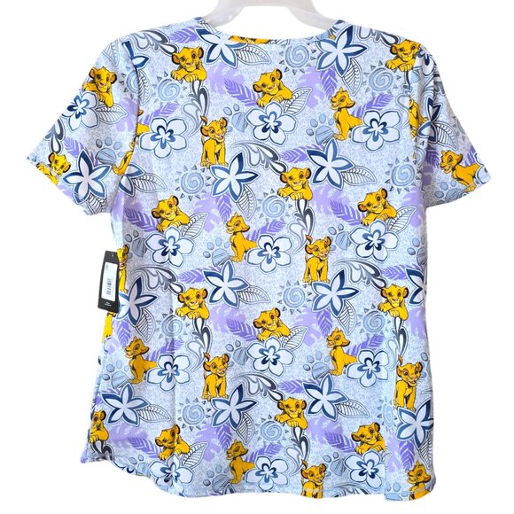 Scrubstar V-Neck Disney Simba Lion King Scrub Top Womens Short Sleeve Very Soft - Picture 5 of 10
